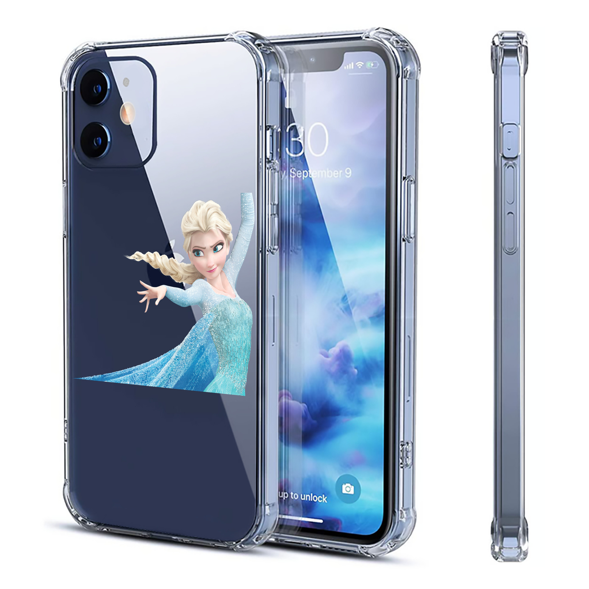 （画像用） アナと雪の女王 アンナ エルサ Frozen Anna Elsa 【iPhone 12シリーズ対応】透明スマホケース（クリアソフトケース）
